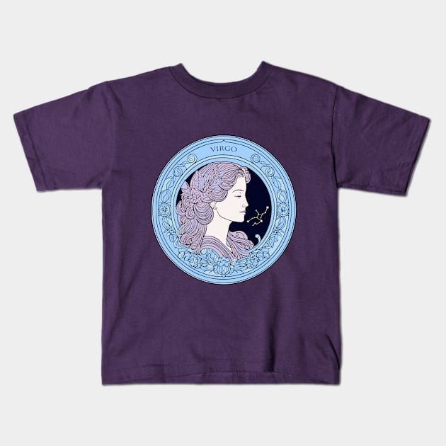 Virgo Zodiac Sign Horoscope Kids T-Shirt by Thoo